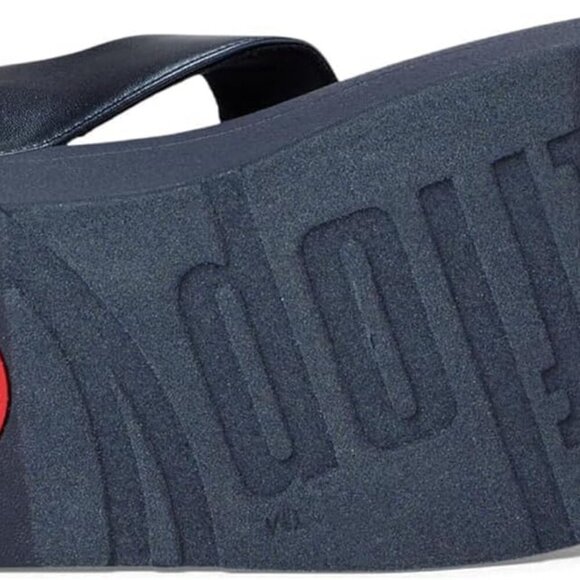 Women's Faux Leather Crystal T-Strap Wedge Sandals Rubber Sole Adjustable - Picture 5 of 7